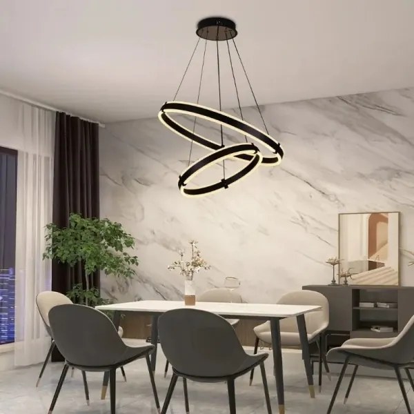 LED Stmievateľný luster na lanku LED/140W/230V 3000-6500K + diaľkové ovládanie