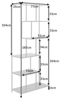 Knižnica/Regál 42021 77cm Slim Line  Čierny jaseň - Komfort-nábytok