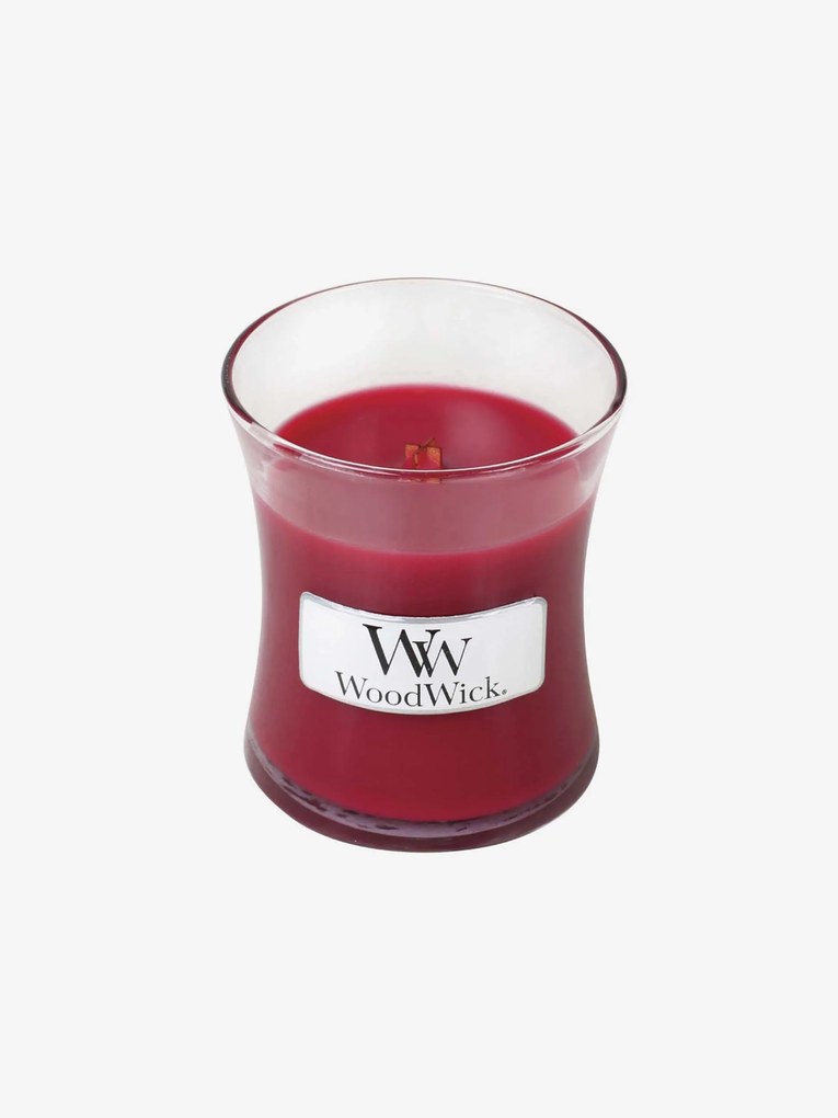 WoodWick červené vonná sviečka Currant malá váza