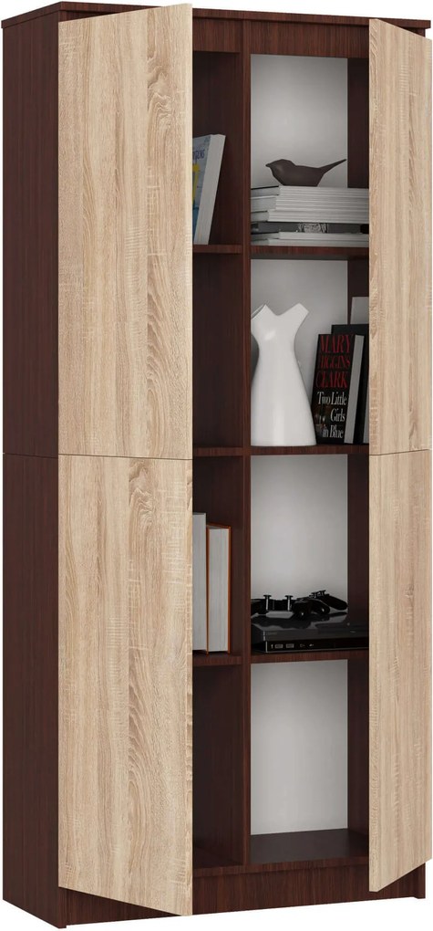 Skriňa Rexa III 80 cm wenge/dub sonoma