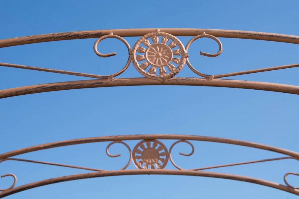 Oblúk na ruže Mel s bránkou - Hnedá antik