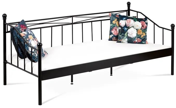 Autronic BONTEC Jednolôžková posteľ 208x98cm, kov, čierna, BED-1905 BK Farba: Biela
