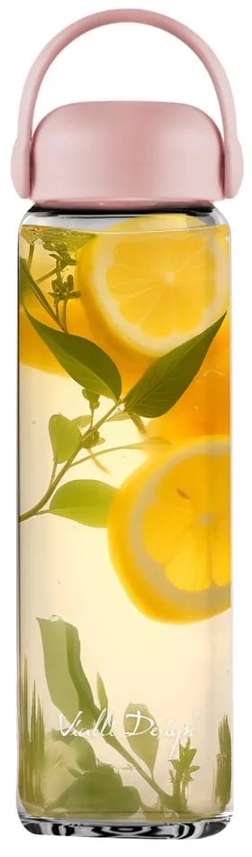 Ružová sklenená fľaša 540 ml Fuori – Vialli Design