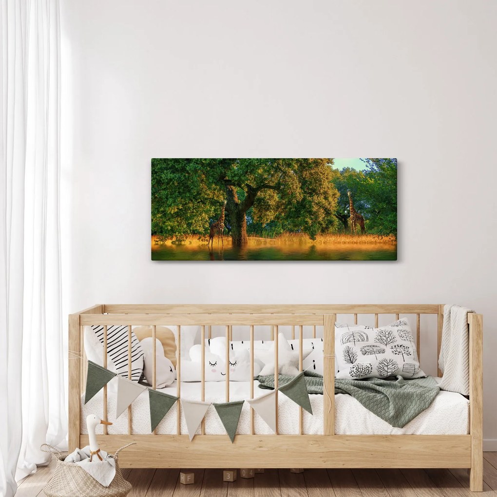 Obraz žirafy v prírode (120x50 cm)