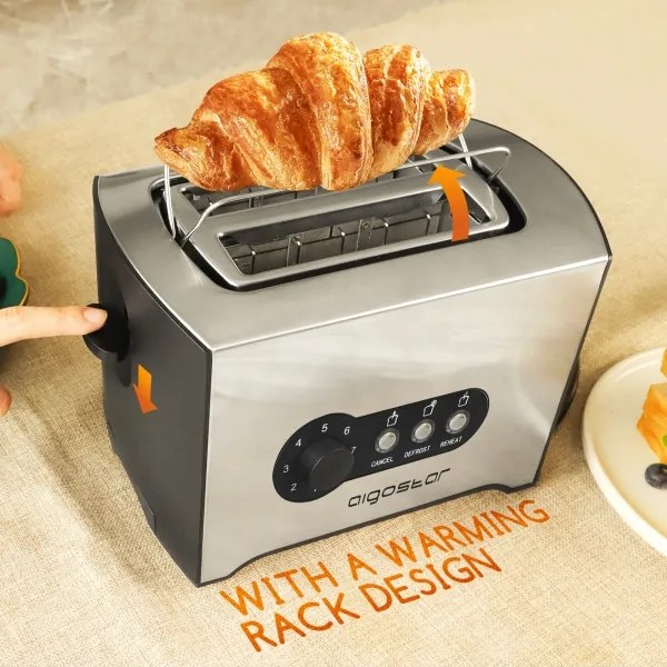 Aigostar - Hriankovač s dvomi otvormi 900W/230V chróm