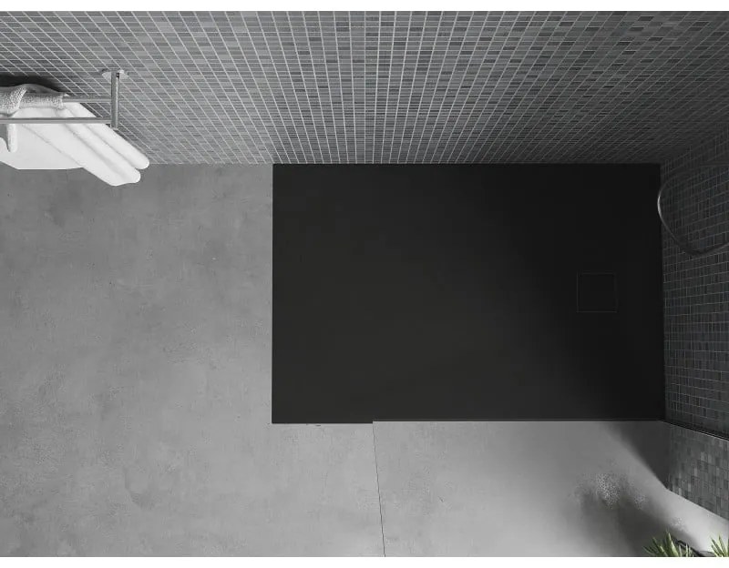 Mexen Bert, SMC obdĺžniková sprchová vanička 100 x 80 cm, čierna, 4K708010