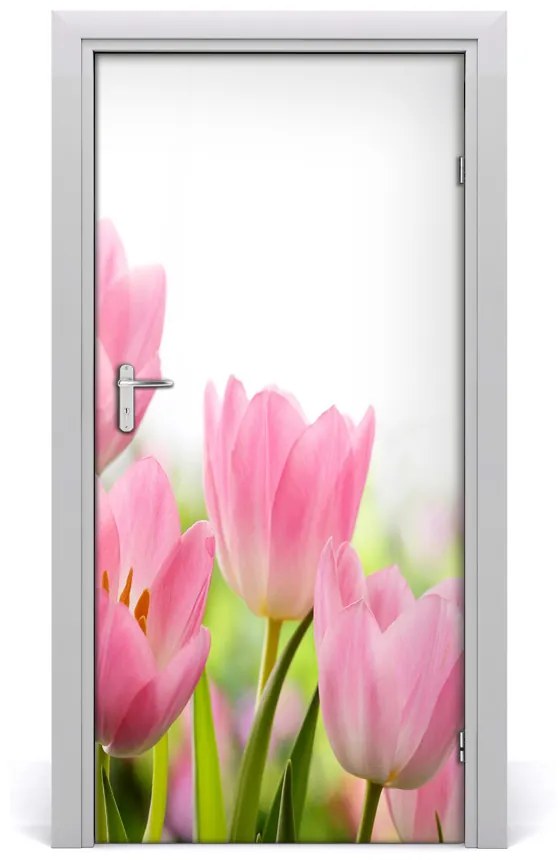 Fototapeta samolepiace ružové tulipány 85x205 cm