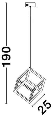 LED luster Gabbia 25 čierne