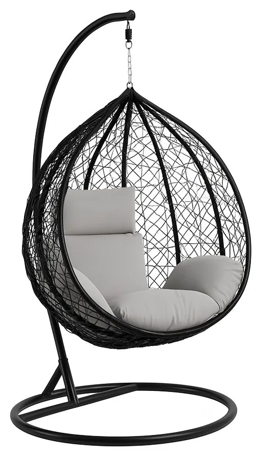 Závěsné houpací křeslo Houseland Luna XL černé