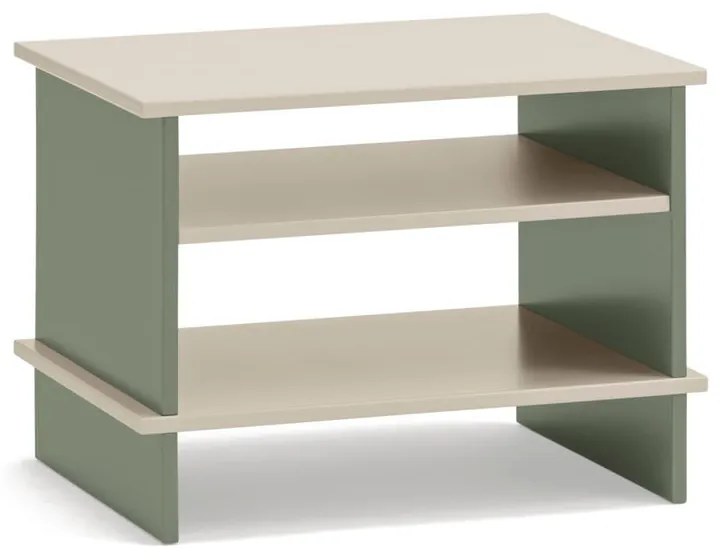Zeleno-krémový nočný stolík s poličkami Inari – Teulat