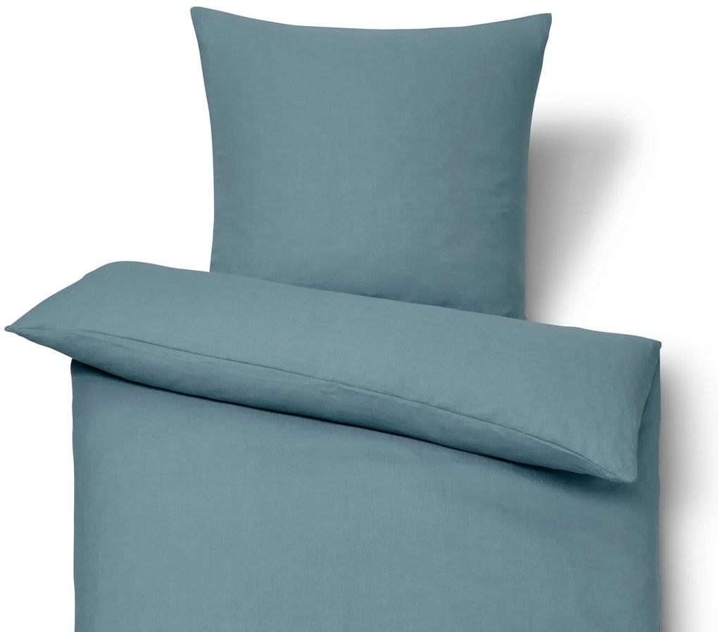 Ľanová posteľná bielizeň, modrá, štandardná veľkosť