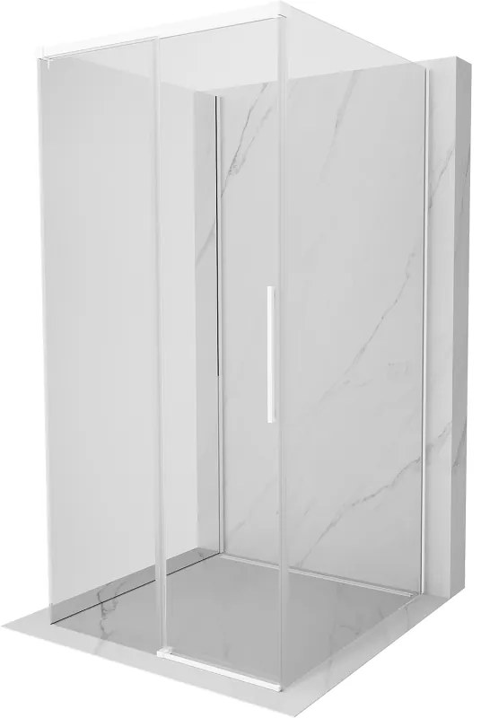 Mexen Rox-3S, 3-stenný sprchový kút 95 x 95 cm, 8mm číre sklo, biely profil, 8C2-095-095-20-00-3S