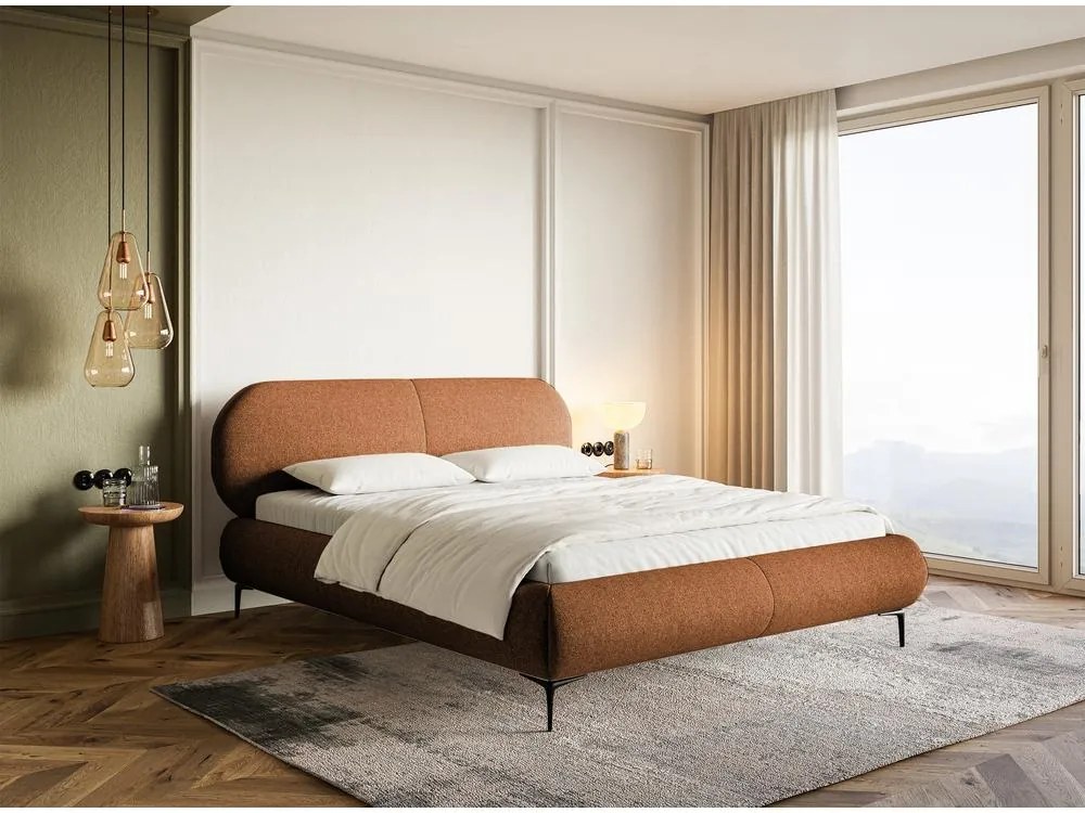 Manželská posteľ 180 cm Octave 180B (s roštom) (medená + čierna). Akcia -19%. Vlastná spoľahlivá doprava až k Vám domov. 1099977