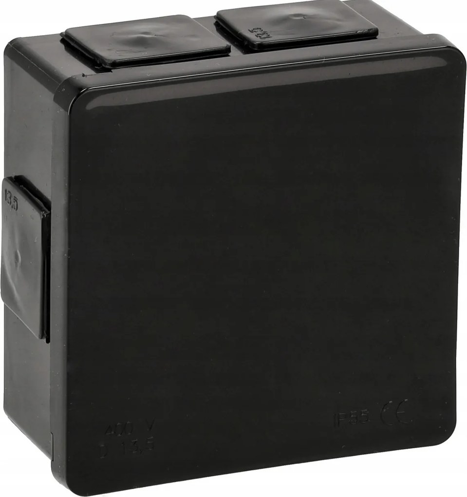 BERGE Elektroinštalačná krabica na omietku IP55 - čierna