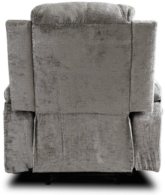 JAKS Masážne kreslo šedé mikroplyš Box