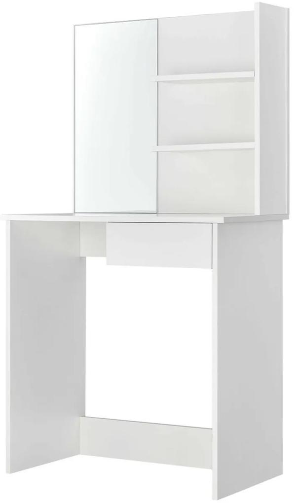 Toaletný stolík so zrkadlom Stinie biely