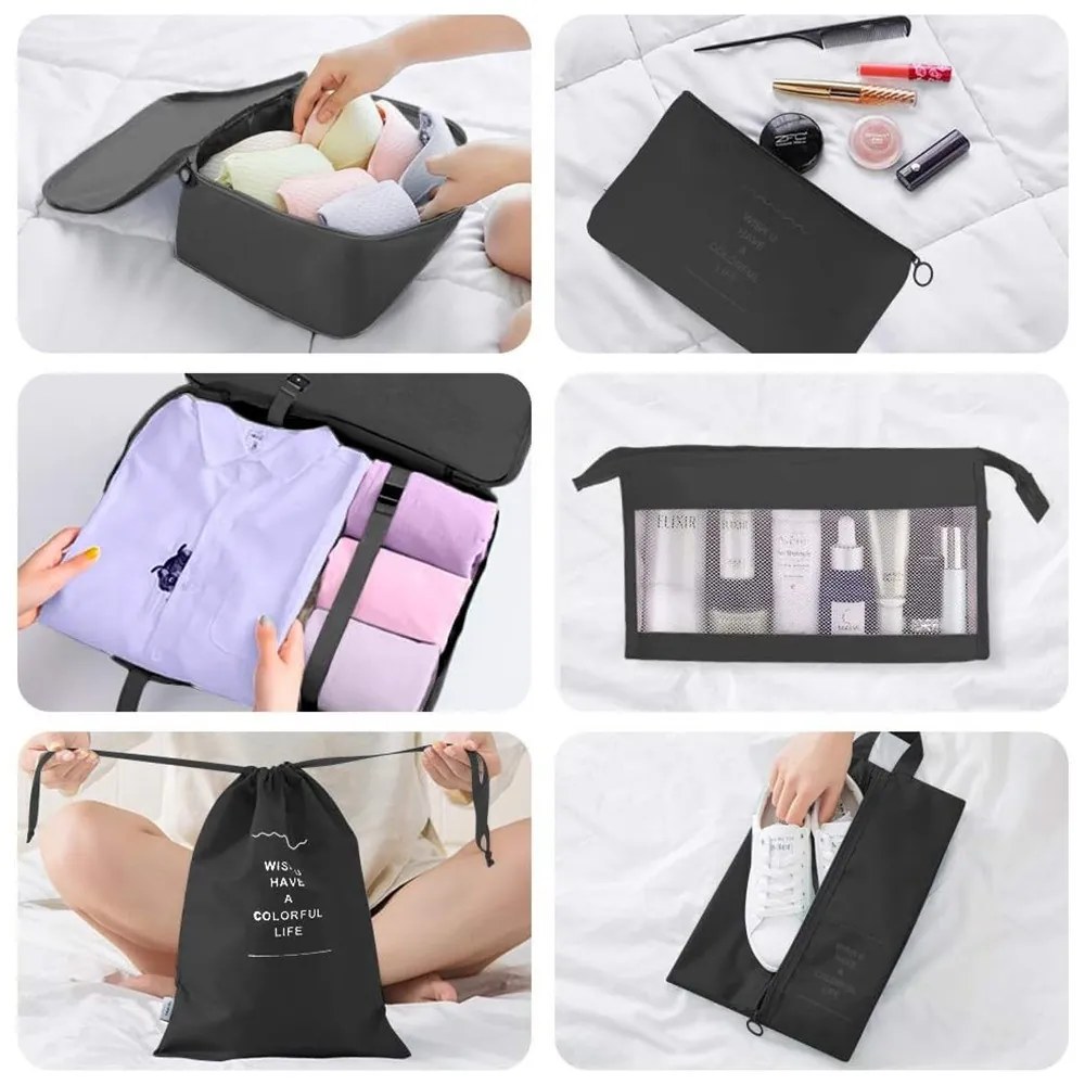 Sada organizérov do kufra, 8-dielna, čierna