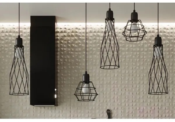 Sollux SL.1165 - Luster na lanku SUBA 1xE27/15W/230V čierna