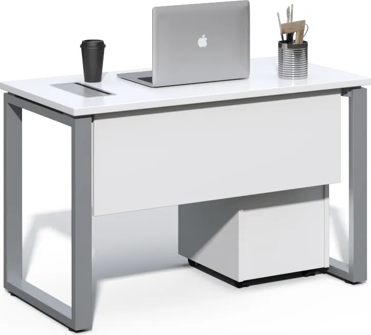 Kancelársky stôl s kontajnerom Houseland Prime Home 02 120 cm biely