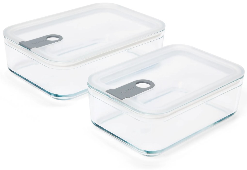 Multifunkčné sklené dózy s vekom, 2 ks