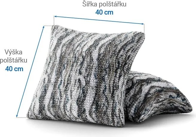 Bielastické poťahy OCEANO NOVÉ šedo-modré obliečky na vankúšiky 2 ks ( 40 x 40 cm)