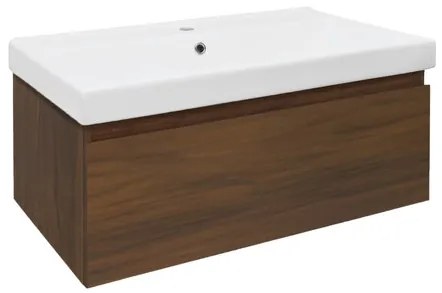 Kúpeľňová skrinka s umývadlom SAT B-Way 80x30x45 cm orech mat BWAY80NUTU1