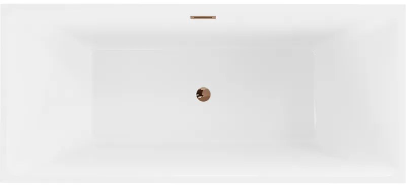 Mexen Lita, voľne stojaca vaňa 170 x 75 cm, biela, ružové zlato prepad, 52121707500-60