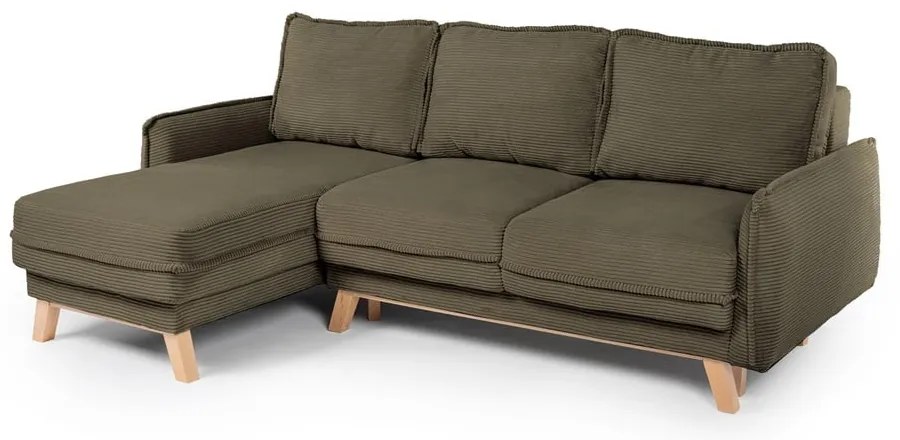 Zelená menčestrová rozkladacia rohová pohovka (variabilná) Tori – Bonami Selection