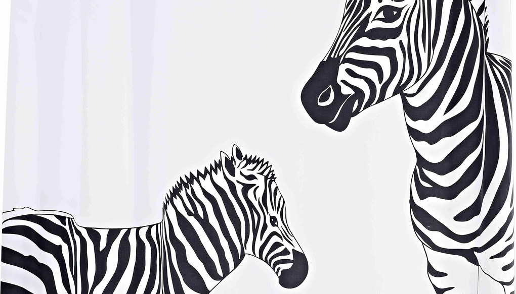 GRUND Sprchový záves ZEBRA biely 180x200 cm