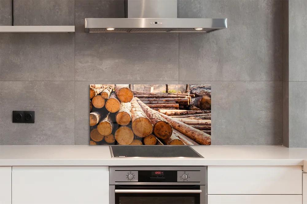 Sklenený obklad do kuchyne Drevené guličky 125x50 cm