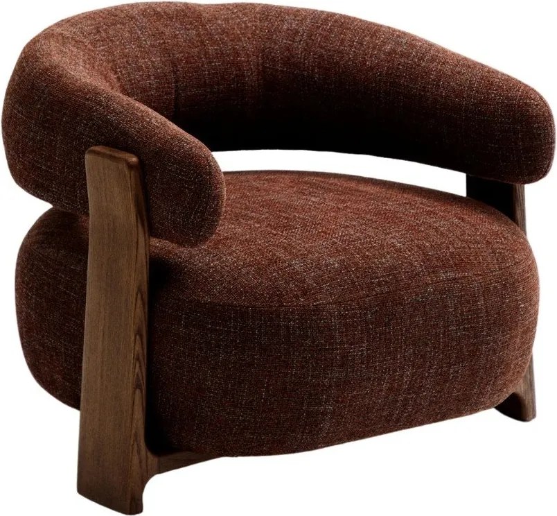 Hnedé ženilkové kreslo Granite – Kave Home