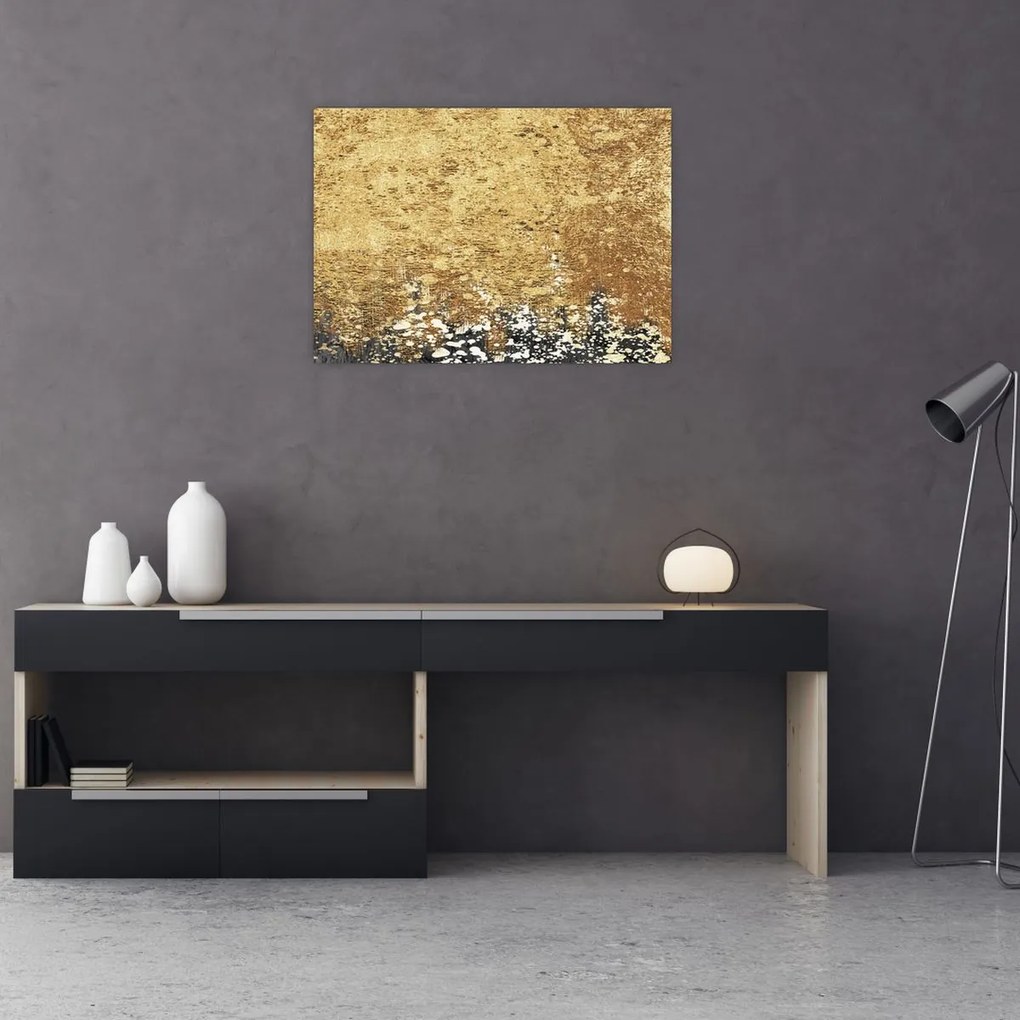 Sklenený obraz - Zlatá štruktúra N⁰3 (70x50 cm)
