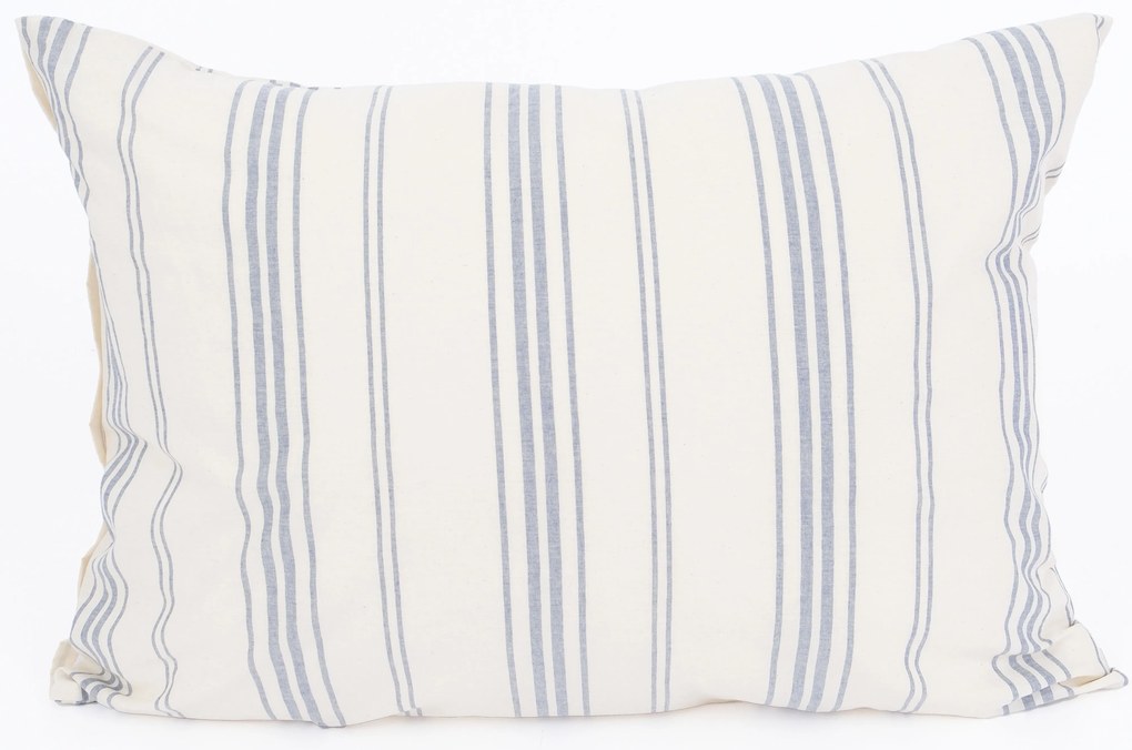 Bavlnená obliečka na vankúš Natural 50 × 70 cm - Prúžky modré