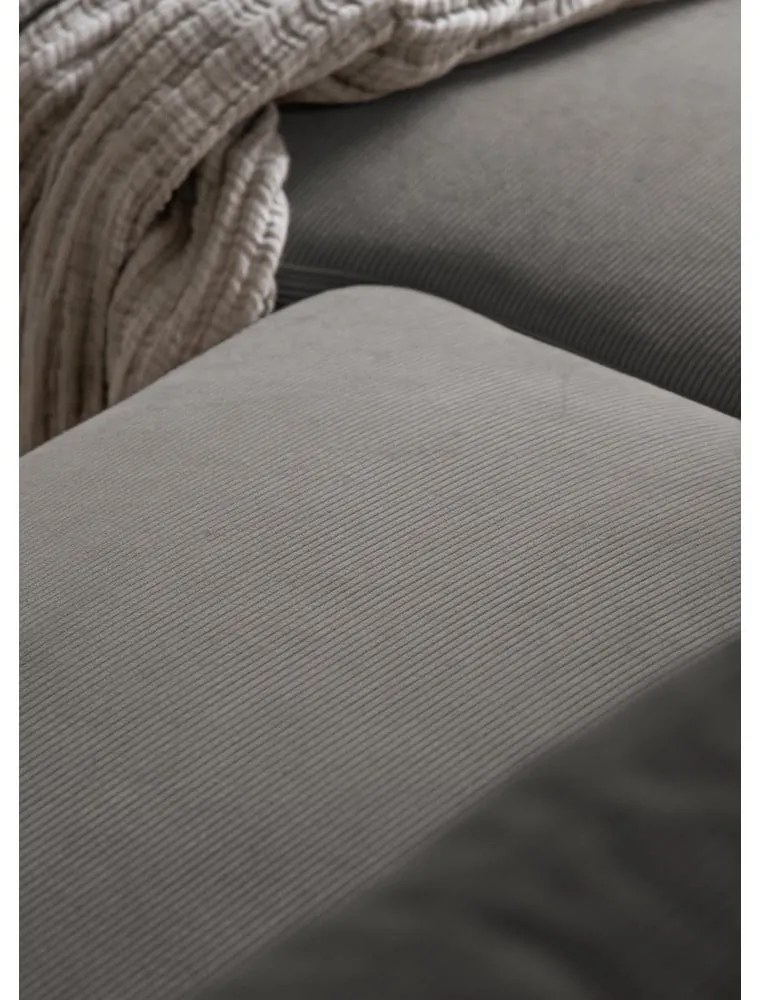 Sivá menčestrová rozkladacia rohová pohovka (pravý roh) Lofty Lilly – Miuform