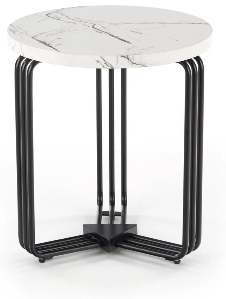 Konferenčný stolík Anecca S (biely mramor + čierna). Vlastná spoľahlivá doprava až k Vám domov. 1028110