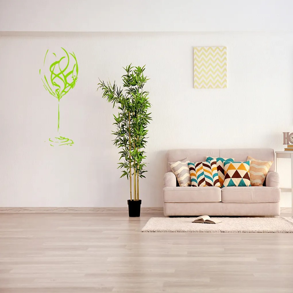 Veselá Stena Samolepka Pohár na víno Farba: oranžová, Veľkosť: 60 x 155 cm