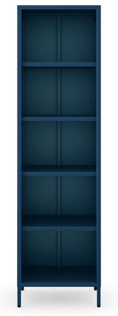 Knižnica do obývačky MARIO, 500 x 1800 x 350 mm, Modern: tmavomodrá farba