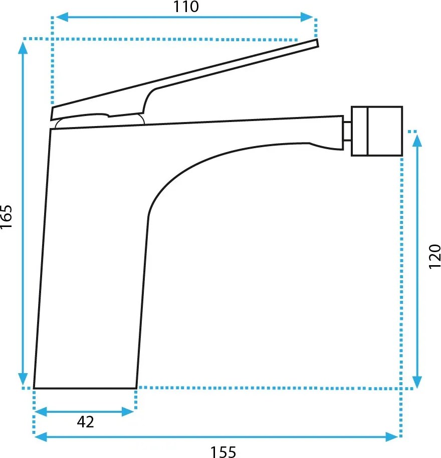 Rea Avalon, bidetová batéria h-165, grafitová, REA-B2700