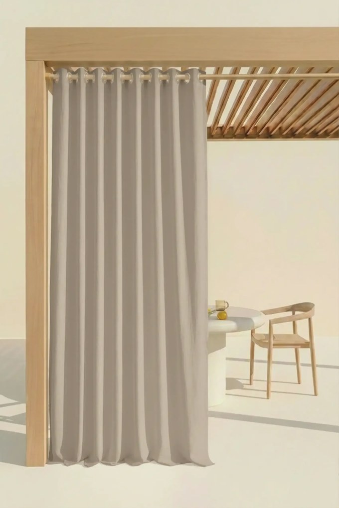 Záves na terasu GAIA s krúžkami taupe Rozmer: 140x220 cm