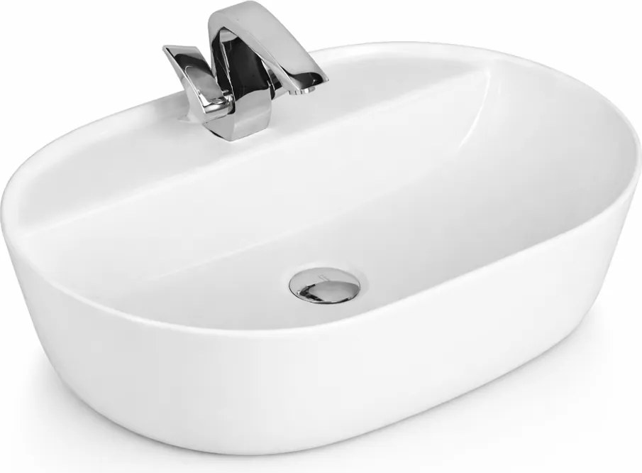 MONTERO 60 || Umývadlo na dosku, keramika, biela, zaoblená
