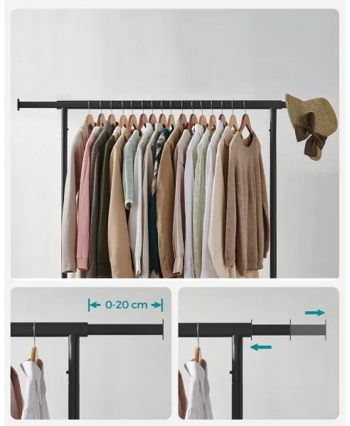 Mobilný stojanový vešiak LINEA čierny