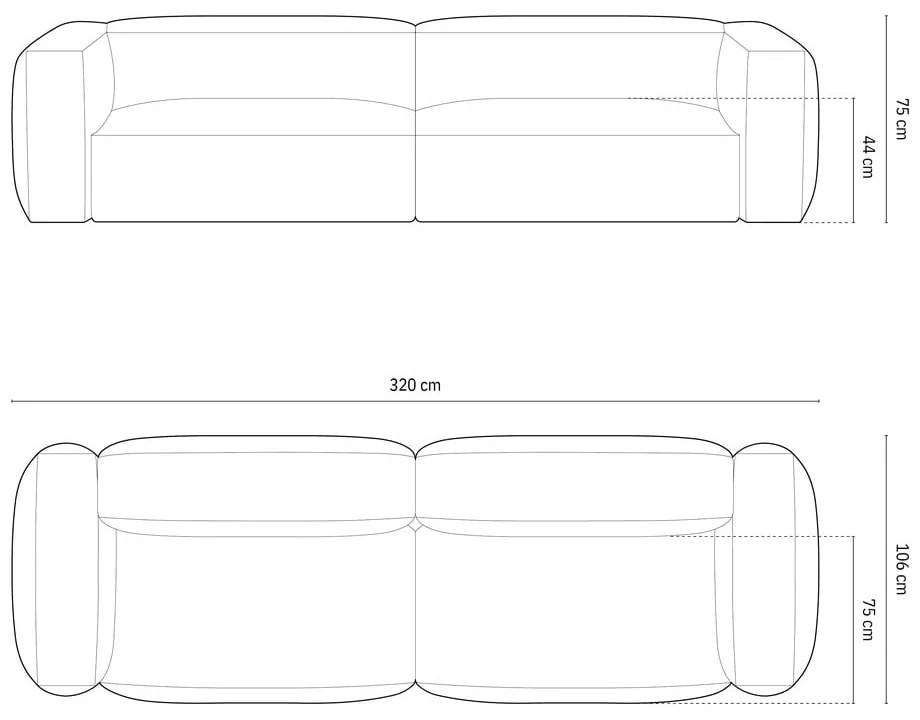Tmavomodrá pohovka 320 cm Martina – Micadoni Home