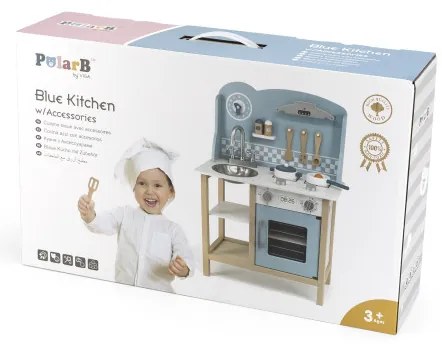 Detská kuchynka Viga 44047 PolarB strieborná / modrá
