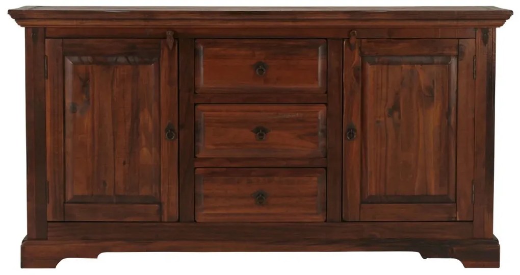 furniture-nabytek.cz - Masivní komoda Catana z borovice, lakovaná, hnědá – 170×50×90 cm