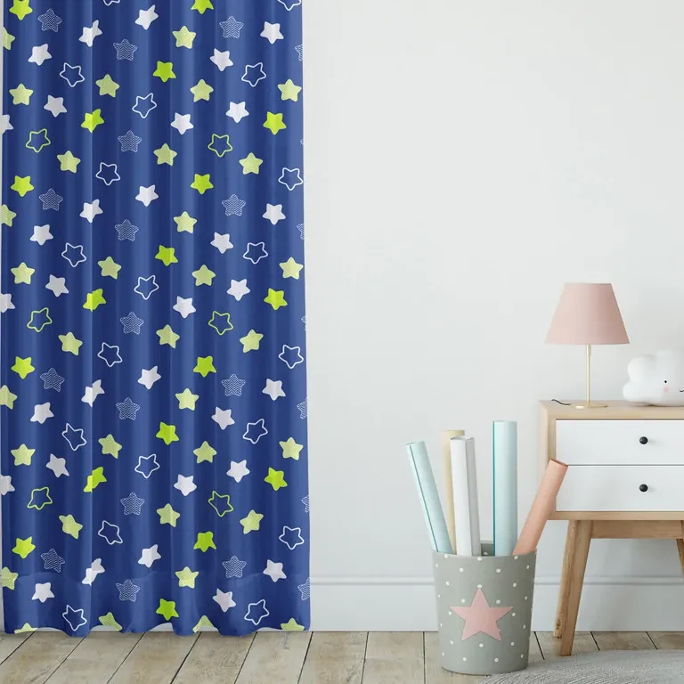 Goldea detský bavlnený záves - hviezdy na tmavo modrom 220x150 cm