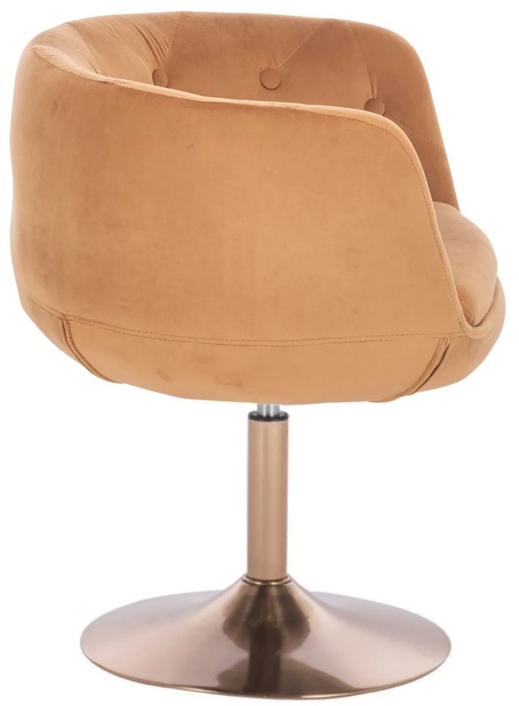 LuxuryForm DESIGN Kreslo MONTANA VELUR na zlatom tanieri - hnedé