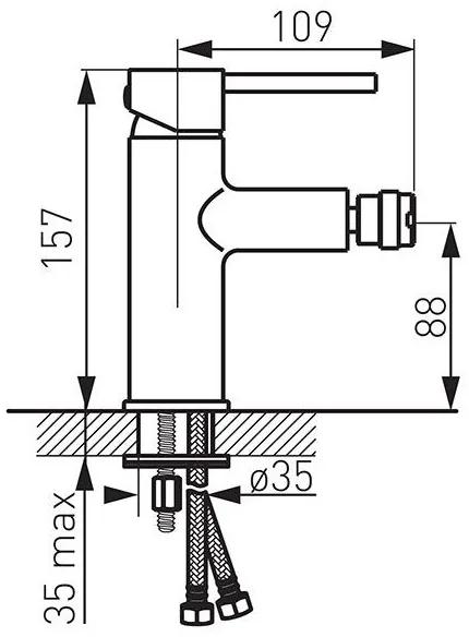 F-Design Flusso, stojanková bidetová batéria, chróm lesklý, FD1-FLS-6-11
