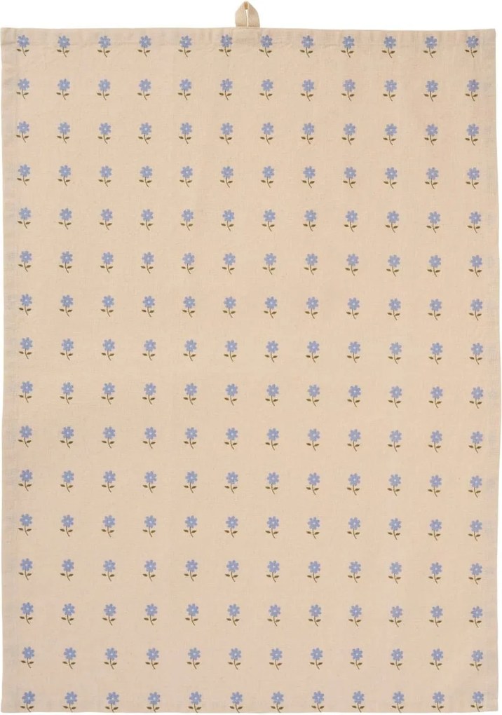 Ib Laursen Bavlněná utěrka Elisabeth / Blue Flowers 50 x 70 cm