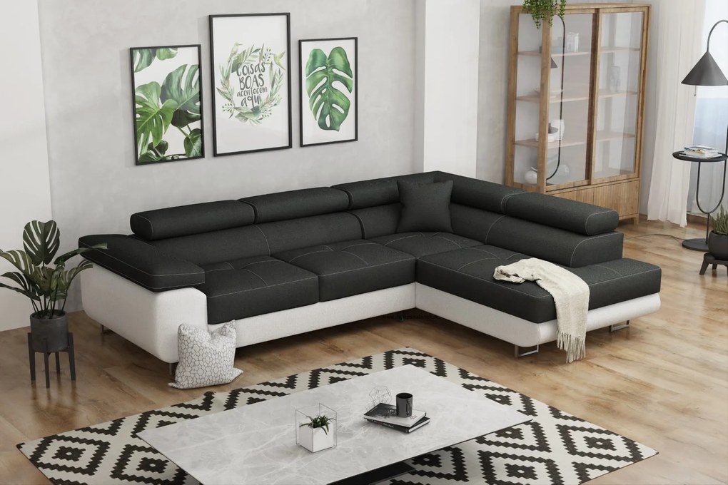 Rohová sedačka NOEL – rozkladacia, úložný priestor | 750 + farieb