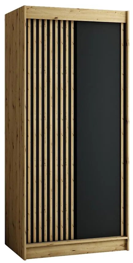 Skriňa Lamelo 100 Dub Artisan/čierna